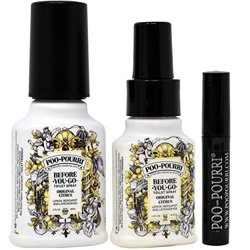 Poo-Pourri Before-You-Go Toilet Spray Set, Included 1.4-Ounce, Bottle, Original Scent , 2 -Ounce, Bottle, Original Scent, and Tester