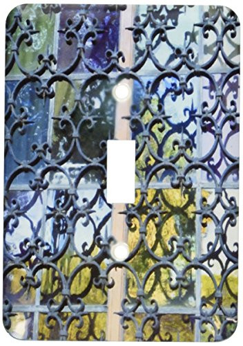 3dRose lsp_37335_1 Wrought Iron and Stained Glass Single Toggle Switch