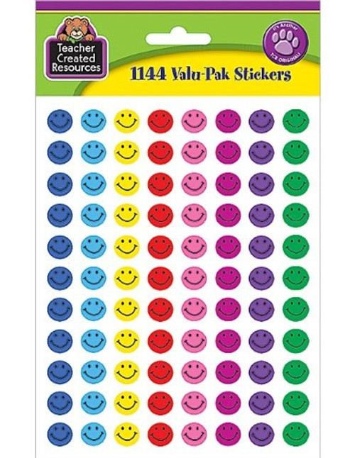 Teacher Created Resources Mini Happy Face Stickers Valu-Pak, Multi Color (6633)