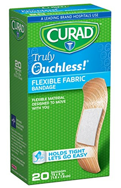 Curad Truly Ouchless Flex Fabric Bandages, 20 Count (Pack of 4)