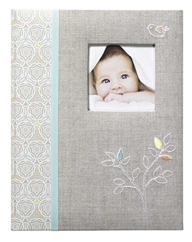 C.R. Gibson Grey 'Linen Tree' Bound First Five Years Memory Baby Book, 64pgs, 9'' W x 11'' H