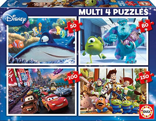 Pixar Toy Story Finding Nemo Dory Cars Monsters 4 in a Box Puzzles Ages 5 and Up