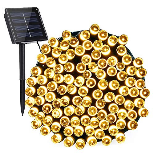 Toodour Solar String Lights 72ft 200 LED 8 Modes Solar Powered Fairy String Lights Waterproof Decorative Led String Lights for Garden, Patio, Home, Wedding, Party, Xmas(Warm White)