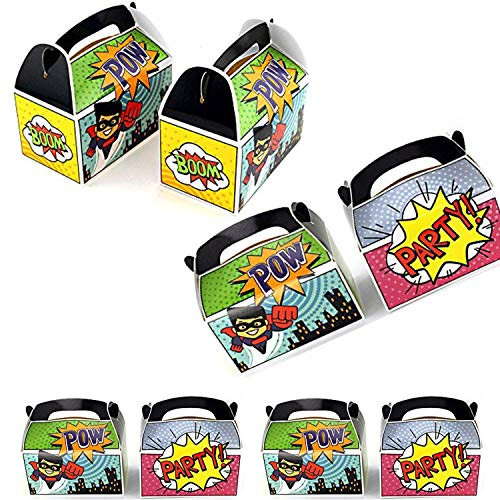 Adorox Set of 24 Superhero Party Goody Treat Boxes Party Favor Birthday Gifts Goodies