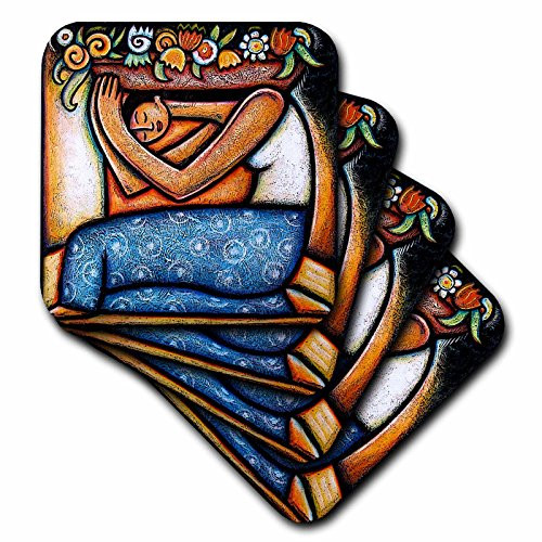 3dRose CST_21129_4 Flower Girl Mexican Art Colorful-Ceramic Tile Coasters, Set of 8 3dRose CST_21129_4 Flower Girl Mexican Art Colorful-Ceramic Tile Coasters, Set of 8