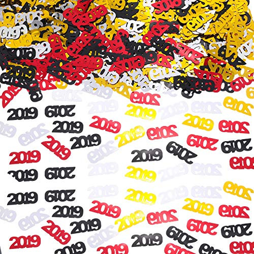 Graduation Confetti Grad Table Scatter 2019 Graduation Confetti with Star Cap Diploma Shape for Graduation Party Decoration (Style 2)