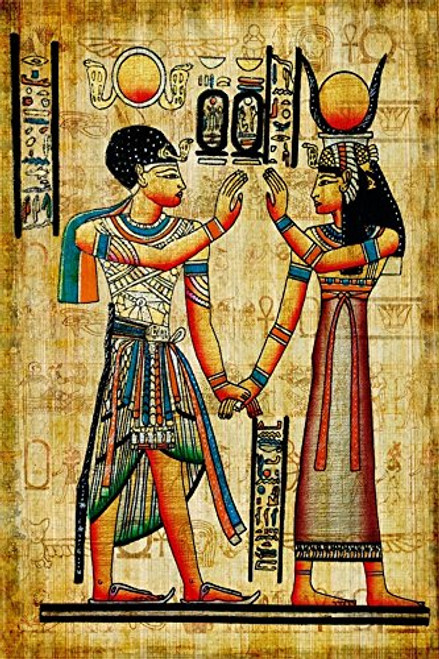 Leowefowa 3X5FT Ancient Egyptian Mural Painting Backdrop Vinyl Photography Background Egypt Pharaoh Hieroglyphics Shabby Chic Kraft Wallpaper Historic Culture Interior Decoration Photo Studio Prop