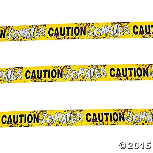 Fun Express 1 Caution Zombies Party Tape Roll, 20'