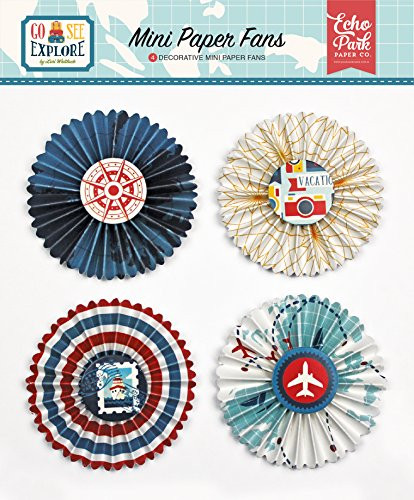 Echo Park Paper Company Go See Explore Mini Paper Fans