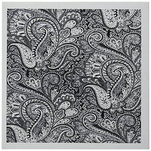 3dRose Black n White Paisley Print - Greeting Cards, 6 x 6 inches, set of 12 (gc_58495_2)