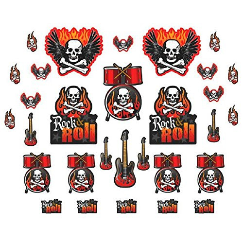 amscan Rock On Heavy Metal Themed Party Assorted Cutouts , Mega Value Pack