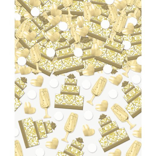 Amscan 373675  Cake & Champagne Mega Value Confetti   Wedding and Engagement Party