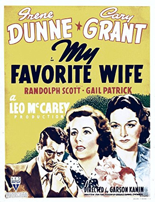 Posterazzi My Favorite Wife from Left: Cary Grant Irene Dunne Gail Patrick On Window Card 1940 Movie Masterprint Poster Print (11 x 17)
