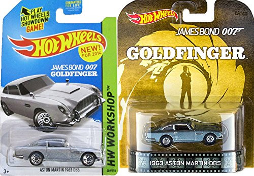 Hot Wheels Goldfinger 007 Aston Martin Set Retro Entertainment Mainline Series Silver DB5 #200