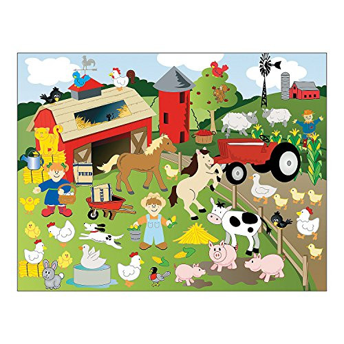 Fun Express Make-a-Farm Sticker Scenes - 12 Sticker Sheets - 12 Background Sheets (1-Pack)