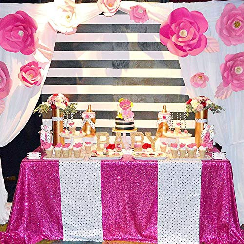 QueenDream 90''X132'' Rectangle Sequin Tablecloth-Fushia Sequin TableCloth For Wedding/Event/Party/Banque QueenDream 90''X132'' Rectangle Sequin Tablecloth-Fushia Sequin TableCloth For Wedding/Event/Party/Banque