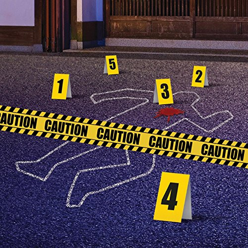 Amscan 242266 Crime Scene Decorating Kit, Yellow