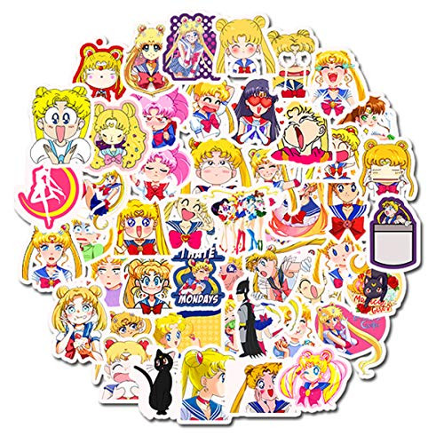 Sailor Moon Anime Girl Stickers Laptop Stickers Waterproof Skateboard Snowboard Car Bicycle Luggage Decal 50pcs Pack