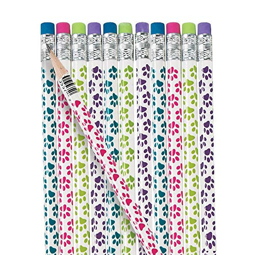 Fun Express Wooden Paw Print Pencils - 24 Pieces