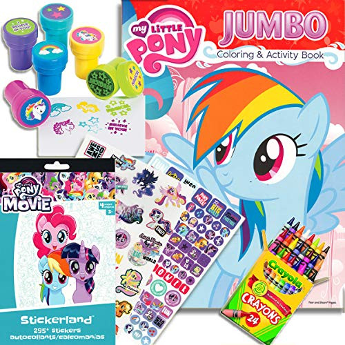 My Little Pony Coloring & Activity Book with MLP The Movie Stickers, Crayons and Stampers