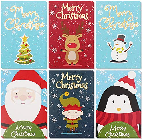 36-Pack Merry Christmas Greeting Cards Bulk Box Set - Winter Holiday Xmas Greeting Cards with Christmas Character Designs, Envelopes Included, 4 x 6 Inches
