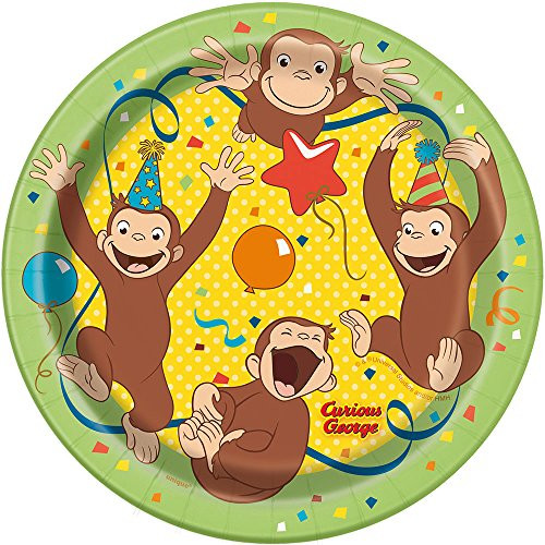 Unique Industries Curious George 7" Plates (8)