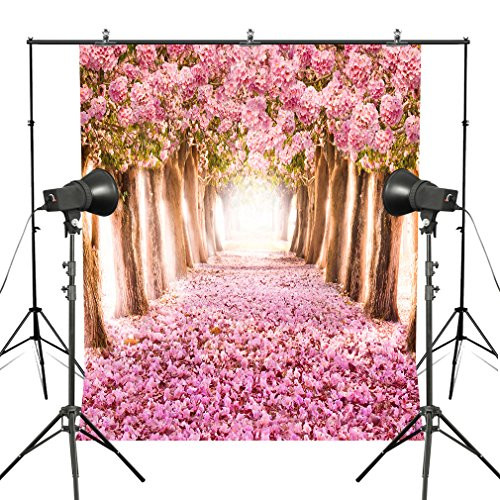MUEEU 5x7ft Floral Cherry Blossom Backdrop Spring Flower Wedding Birthday Girls Photo Photography Backgrounds Studio Studio Photo Shoot Props -Pink
