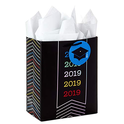Hallmark Medium Graduation Gift Bag with Tissue Paper (Black, Class of 2019) Hallmark Medium Graduation Gift Bag with Tissue Paper (Black, Class of 2019)