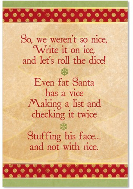 1838 'nau--ty or Nice' - Funny Merry Christmas Greeting Card with 5" x 7" Envelope by NobleWorks 1838 'nau--ty or Nice' - Funny Merry Christmas Greeting Card with 5" x 7" Envelope by NobleWorks
