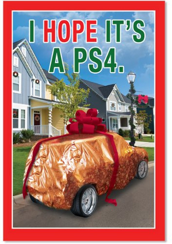 1917 'I hope it is PS4' - Funny Merry Christmas Greeting Card with 5" x 7" Envelope by NobleWorks