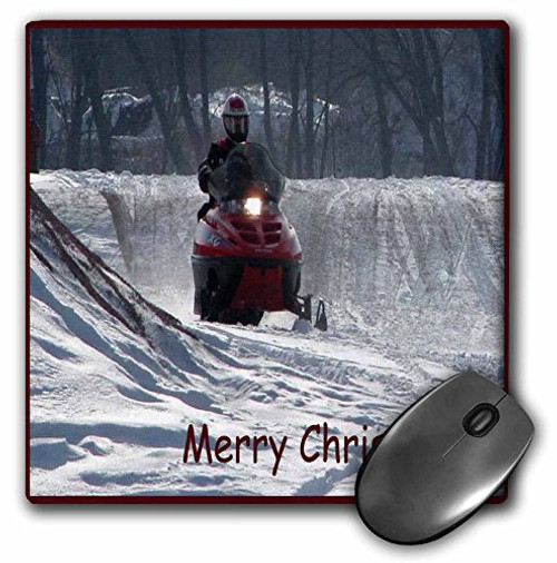 3dRose LLC 8 X 8 X 0.25 Inches Snowmobile Rider Merry Christmas Mouse Pad (mp_26991_1) 3dRose LLC 8 X 8 X 0.25 Inches Snowmobile Rider Merry Christmas Mouse Pad (mp_26991_1)