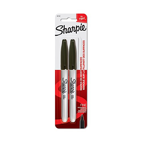 Sharpie 30162PP  Permanent Markers, Fine Point, Black, 2 Count