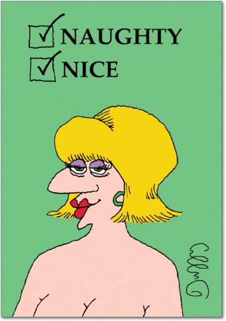 1579 'nau--ty Nice' - Funny Merry Christmas Greeting Card with 5" x 7" Envelope by NobleWorks 1579 'nau--ty Nice' - Funny Merry Christmas Greeting Card with 5" x 7" Envelope by NobleWorks
