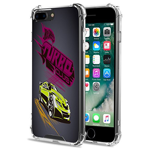 for iPhone 7 Plus Case/iPhone 8 Plus Case - MoKo Rigid Shock Absorption Slim Clear Cool Pattern Case Protective Anti-Scratch Hard Back Cover for Apple iPhone 7 Plus / 8 Plus, Locomotive