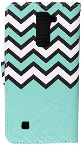 HR Wireless Cell Phone Case for LG K10 - Retail Packaging - Teal Chevron
