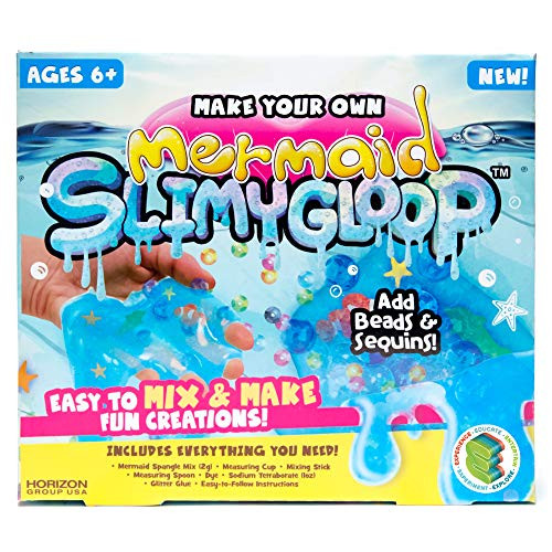 Slimygloop Make Your Own Mermaid DIY Slime Kit by Horizon Group Usa, Mix & Create Stretchy, Squishy, Gooey, Putty Slime, Sparkling Spangles & Clear Beads Included, Blue Slimygloop Make Your Own Mermaid DIY Slime Kit by Horizon Group Usa, Mix & Create Stretchy, Squishy, Gooey, Putty Slime, Sparkling Spangles & Clear Beads Included, Blue