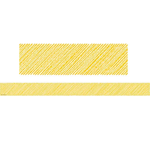 Teacher Created Resources 3480 Yellow Scribble Straight Border Trim