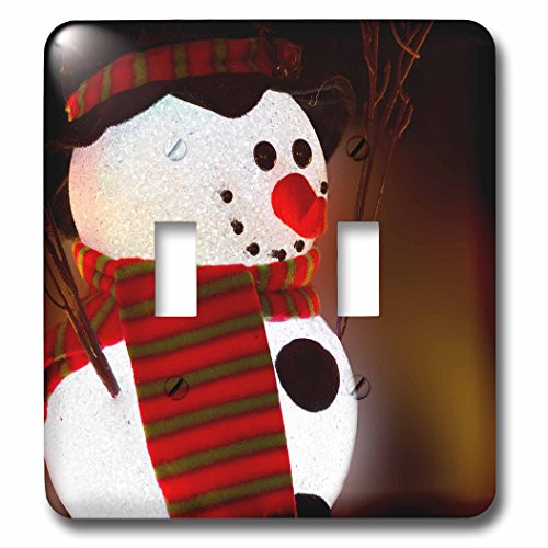 3dRose lsp_150207_2  Snowman Lit with Christmas Lights. Double Toggle Switch