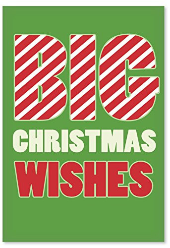 1454 'Big Christmas Wishes' - Funny Merry Christmas Greeting Card with 5" x 7" Envelope by NobleWorks