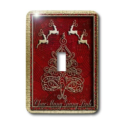3dRose lsp_37024_1 Chuc Mung Giang Sinh, Merry Christmas in Vietnamese, Reindeer Single Toggle Switch