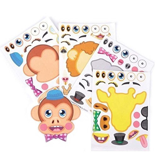 Make A Zoo Jungle Animal Sticker Sheets, 24 Sheets