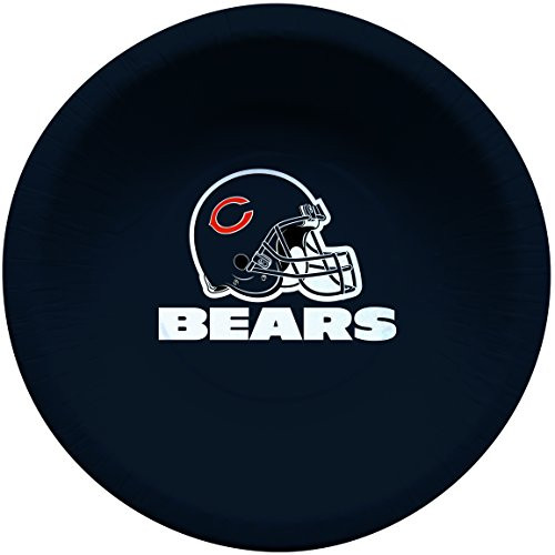 Creative Converting Officially Licensed NFL Paper Bowls, 8-Count, 20-Ounce, Chicago Bears