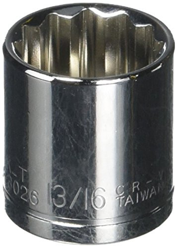 K-T Industries 3/8" Drive 12-Point Regular Socket, 13/16"