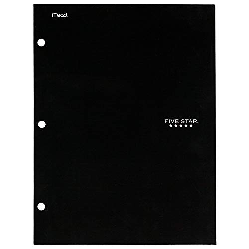 Five Star 4 Pocket Folder, 2 Pocket Folder Plus 2 Additional Pockets, Black (72093)