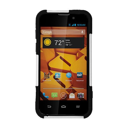 Amzer Double Layer Hybrid Case Cover with Kickstand for ZTE Warp 4G N9510 - Retail Packaging - Black/White Amzer Double Layer Hybrid Case Cover with Kickstand for ZTE Warp 4G N9510 - Retail Packaging - Black/White