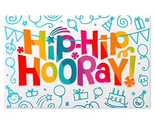 American Greetings Hip-Hip Hooray Birthday Greeting Card with Foil