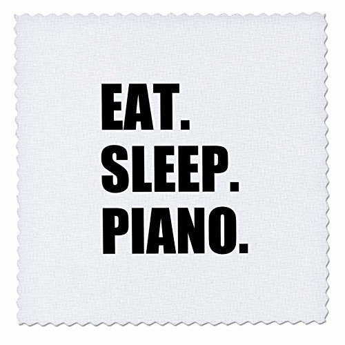 3dRose qs_180428_5 Eat Sleep Piano-Gift for Pianist Playing Musicians Music Black Text-Quilt Square, 14 by 14-Inch
