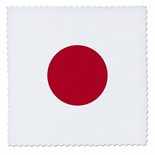 3dRose qs_158343_5 Flag of Japan Square-Japanese Red Sun Disc Dot Circle White-Nisshoki Hinomaru-World Country-Quilt Square, 14 by 14-Inch
