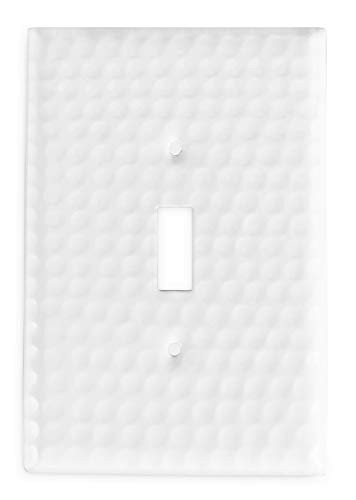 Monarch Abode 19007 Hand Hammered Single Wall Switch Plate, Classic White