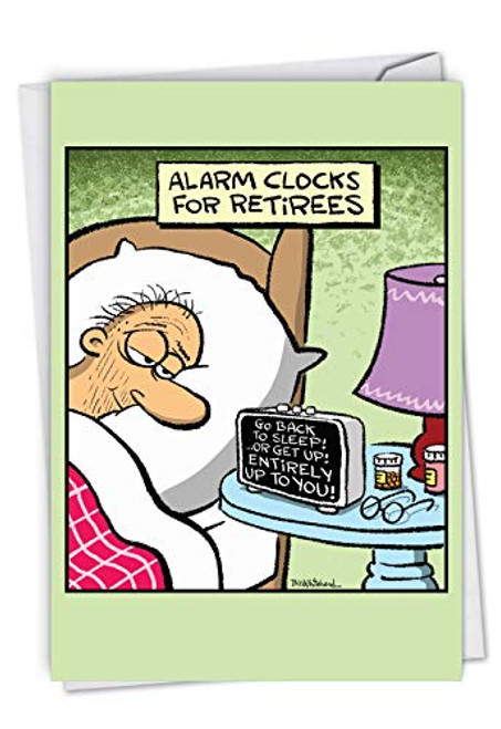 NobleWorks - Retiree Alarm Clock - Funny Cartoon Retirement Greeting Card with Envelope C6949RTG-US NobleWorks - Retiree Alarm Clock - Funny Cartoon Retirement Greeting Card with Envelope C6949RTG-US